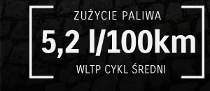 ZUŻYCIE PALIWA 5,2 l/100km WLTP CYKL ŚREDNI