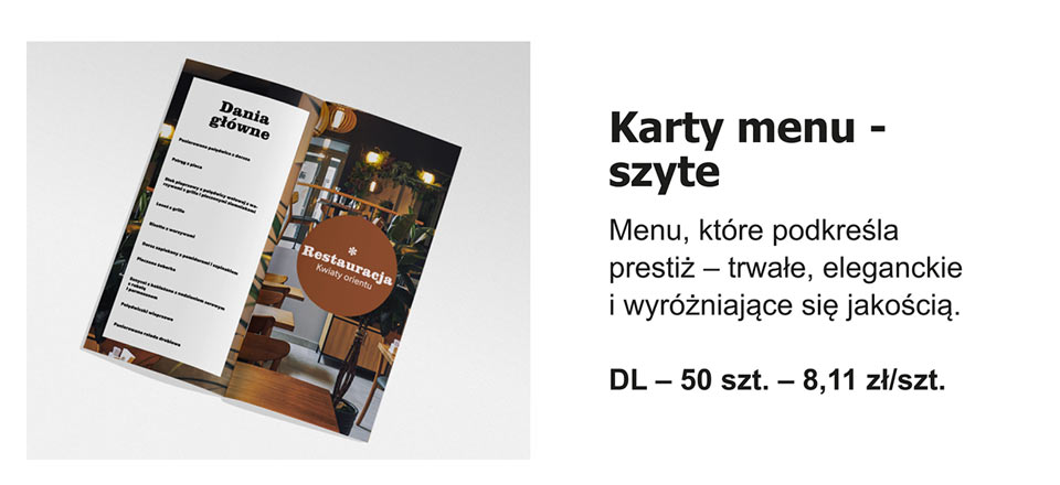 Chroma - Karty menu - szyte