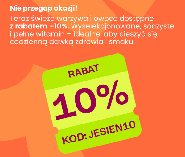 frisco - Jesień pełna witamin! Nie przegap okazji! Teraz świeże warzywa i owoce dostępne z rabatem 10%! - Sprawdź