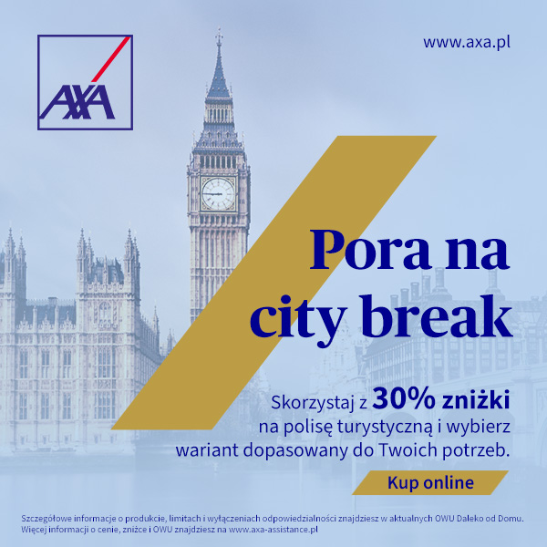 axa - Pora na city break - Skorzystaj z 30% zniżki - Kup online