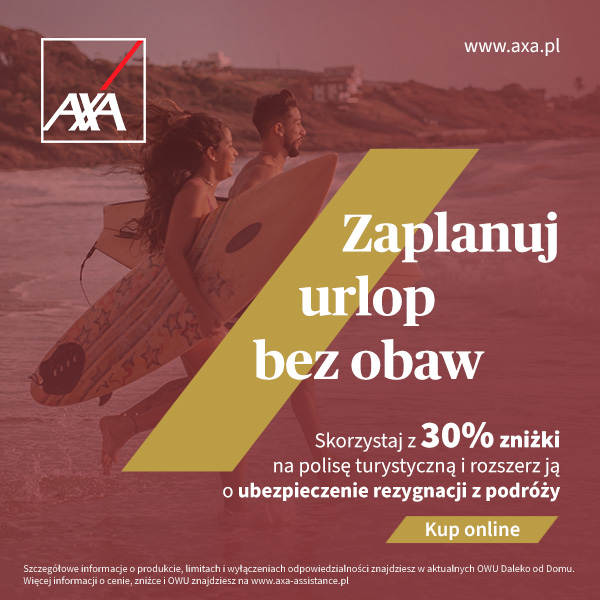 axa -Zaplanuj urlop bez obaw - Skorzystaj z 30% zniżki - Kup online