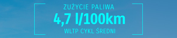 Zużycie paliwa 4,7 l/100km wltp cykl średni