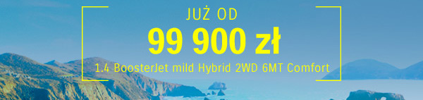 Już od 99 900 zł 1.4 boosterjet mild hybrid 2wd 6mt comfort