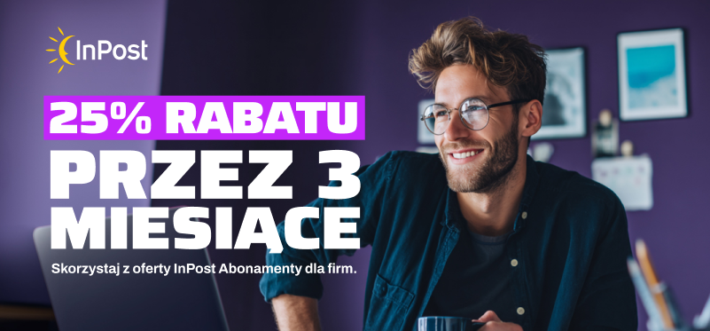 InPost - 25% Rabatu przez 3 miesiące - Skorzystaj z oferty InPost Abonamenty dla firm.